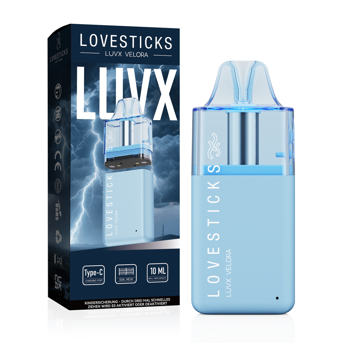 Velora Pod-Kit + 5x LIQ IT Liquid – LUVX Velora Blue