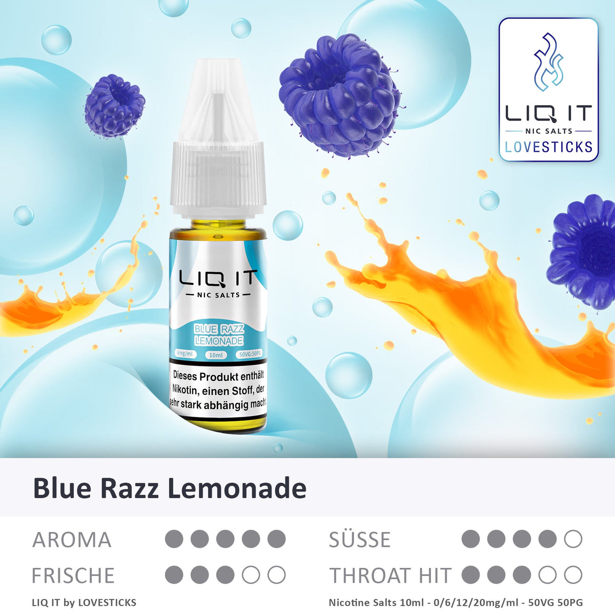 LIQ IT Blue Razz Lemonade 10 ml Nikotinsalz Liquid