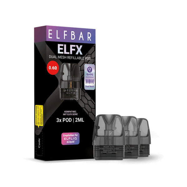 Elfbar ELFX V2.0 - Refillable Pods - 0.6 Ohm - 3ml - (3er Pack)