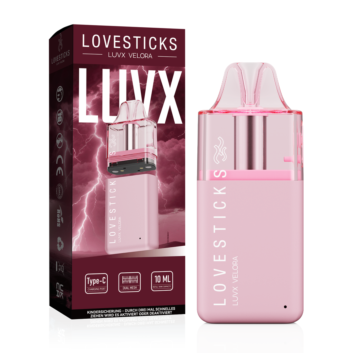 Velora Pod-Kit + 5x LIQ IT Liquid – LUVX Velora Pink
