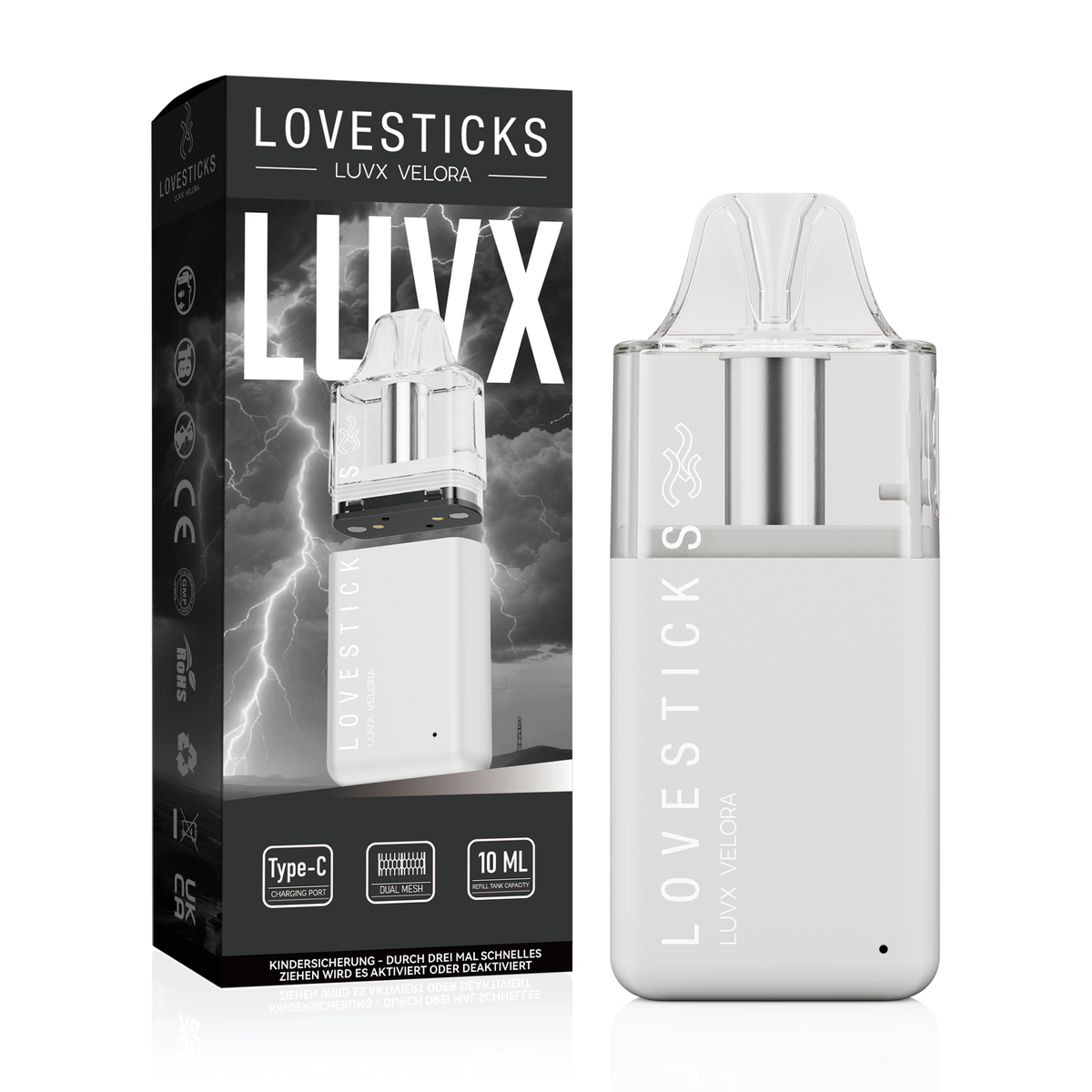 Velora Pod-Kit + 5x LIQ IT Liquid – LUVX Velora White