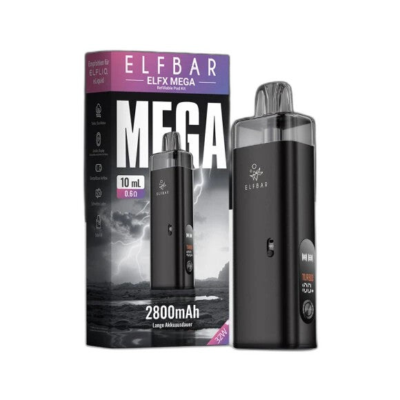 Elfbar ELFX Mega - Black - Refillable Pod Kit