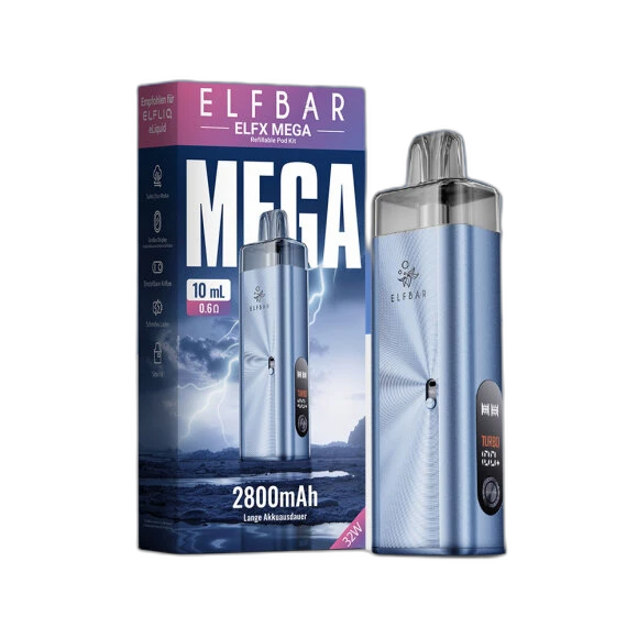 Elfbar ELFX Mega – Cyan – Refillable Pod Kit