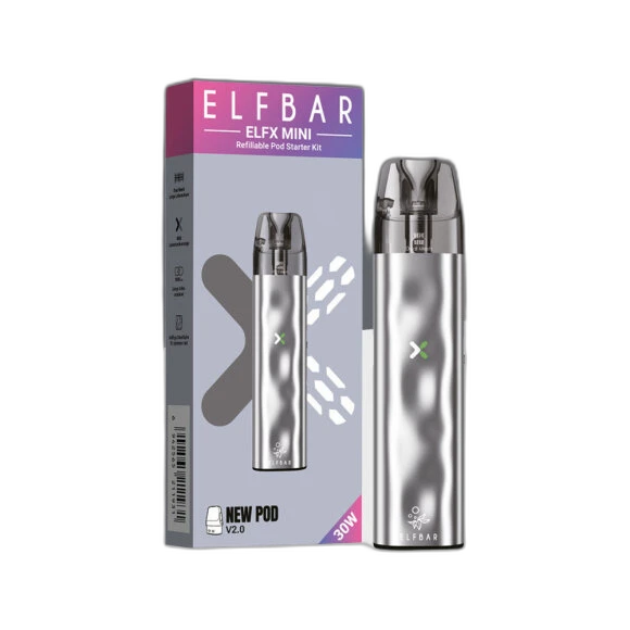Elfbar ELFX Mini - Silver - Refillable Pod Kit