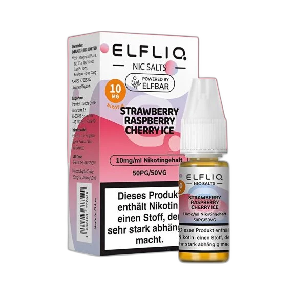 Elfliq by Elfbar - Strawberry Raspberry Cherry Ice 10mg/ml - E-Liquid