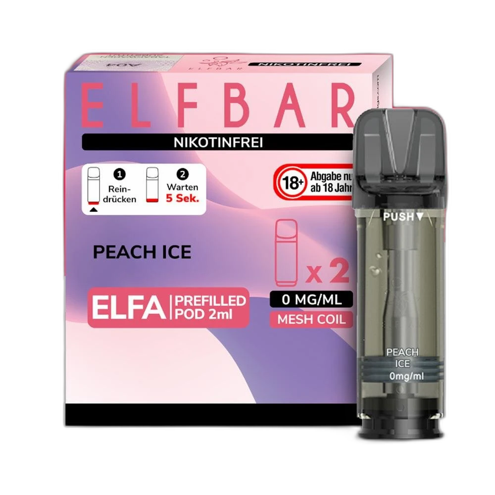 ELFA by Elfbar - Peach Ice Nikotinfrei - Pod (2er Pack)